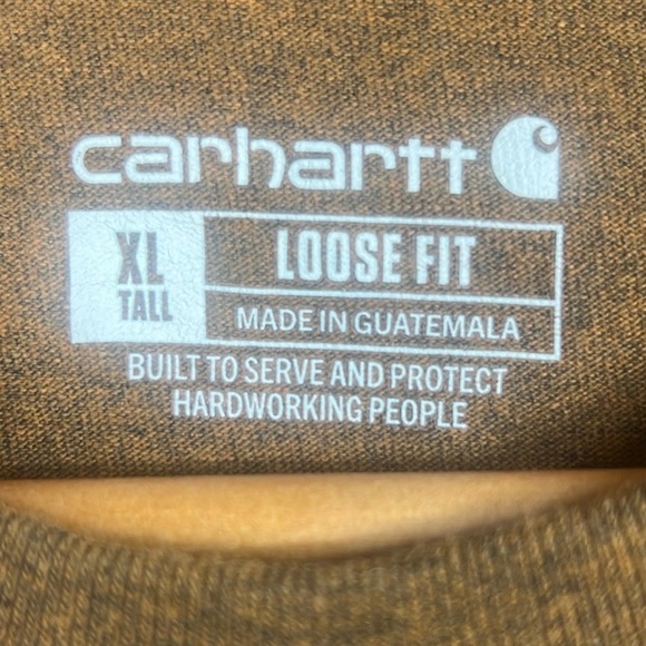 Carhartt Men’s XLT Tall Loose Fit Short Sleeve Tee T-Shirt Heavyweight Workwear - Picture 4 of 9